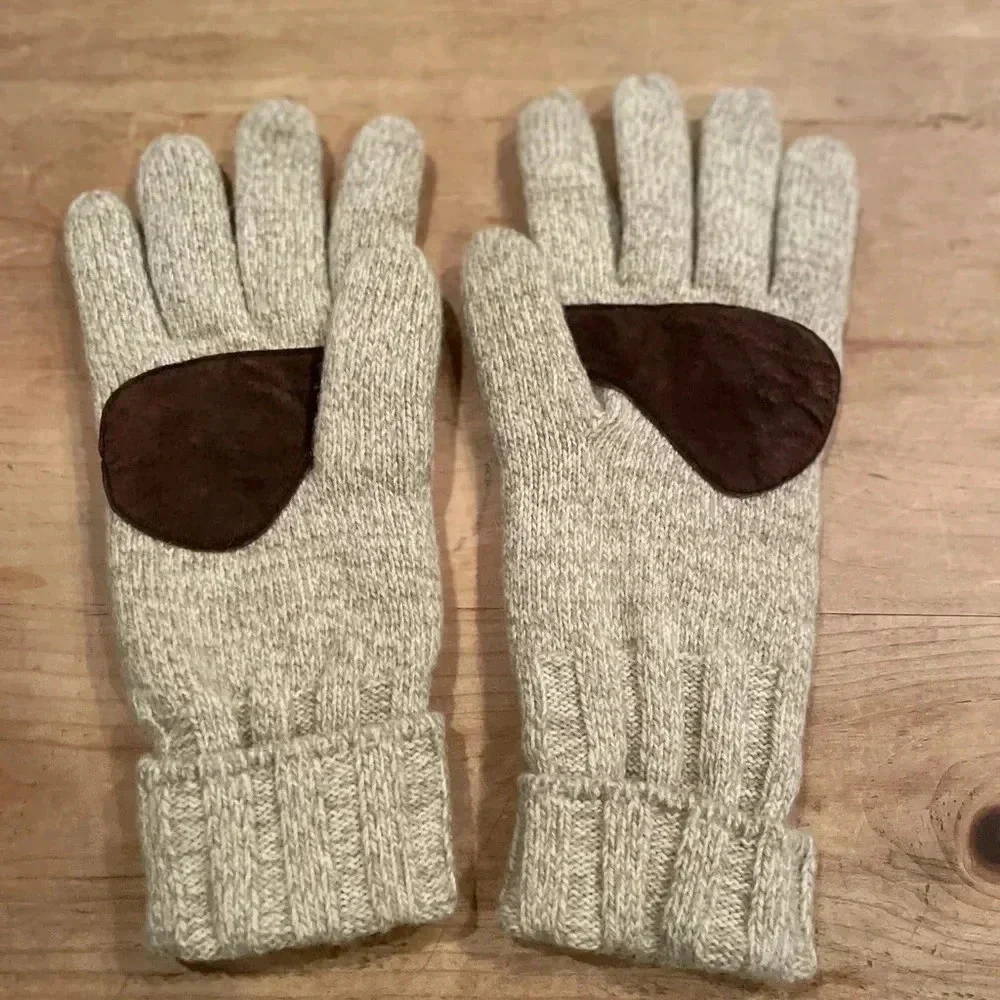 unisex Nautica XL Wool with leather patch gloves warm/winter